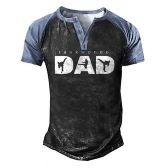 Taekwondo Dad Martial Arts Fathers Day Men's Henley Raglan T-Shirt | Mazezy
