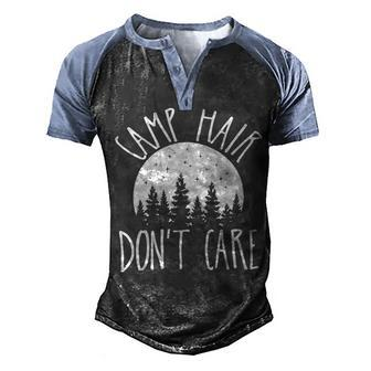 Trendy Camp Hair Dont Care Travel Camping Adventure Graphic T Shirt Men's Henley Shirt Raglan Sleeve 3D Print T-shirt - Monsterry UK