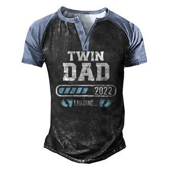 Mens Twin Dad 2022 Loading For Pregnancy Announcement Men's Henley Raglan T-Shirt | Mazezy