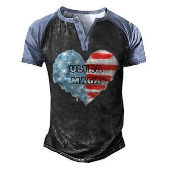 Ultra Maga And Proud Of It American Flag Vote Red Men's Henley Shirt Raglan Sleeve 3D Print T-shirt | Favorety DE