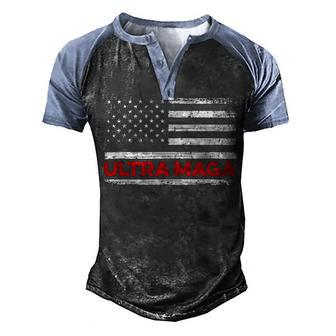 Ultra Maga United State Flag V2 Men's Henley Shirt Raglan Sleeve 3D Print T-shirt | Favorety