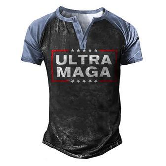 Ultra Maga United State Flag V3 Men's Henley Shirt Raglan Sleeve 3D Print T-shirt | Favorety CA