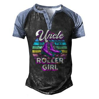 Uncle Of Roller Girl Roller Skating Birthday Matching Family Men's Henley Raglan T-Shirt | Mazezy