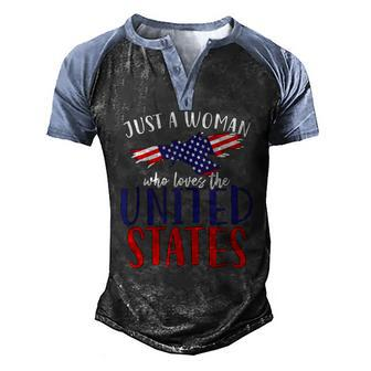 Us Flag Freedom United States Women American 4Th Of July Men's Henley Raglan T-Shirt | Mazezy