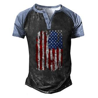 Usa American Flag 4Th Of July Patriotic United States Men's Henley Raglan T-Shirt | Mazezy