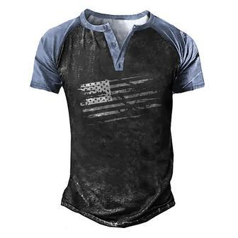 Usa American Flag Represent The Eagle Men's Henley Raglan T-Shirt | Mazezy