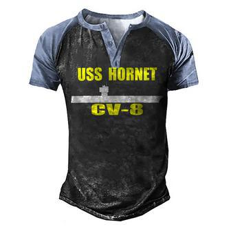 Uss Hornet Cv-8 Aircraft Carrier Sailor Veterans Day D-Day T-Shirt Men's Henley Shirt Raglan Sleeve 3D Print T-shirt - Monsterry AU