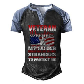 Vereran Vietnam Veteran Daughter Men's Henley Raglan T-Shirt | Mazezy
