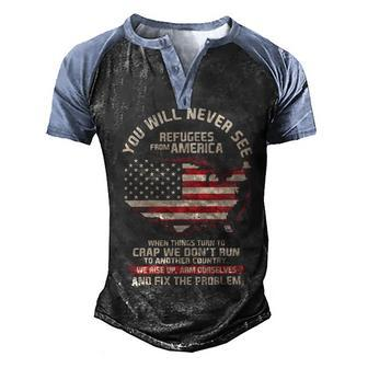 Veteran Patriot Refugees From America Veteran115 Navy Soldier Army Military Men's Henley Shirt Raglan Sleeve 3D Print T-shirt - Monsterry DE