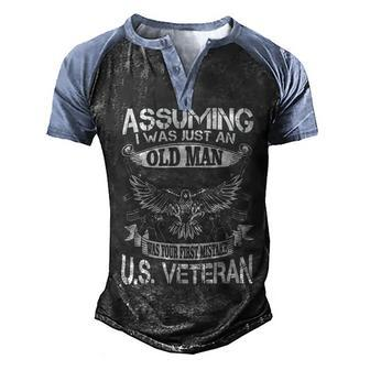 Veteran Us Veteran 43 Navy Soldier Army Military Men's Henley Shirt Raglan Sleeve 3D Print T-shirt - Monsterry