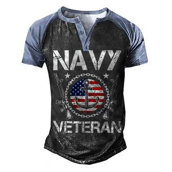 Veteran Veterans Day Vintage Navy Veteran 208 Navy Soldier Army Military Men's Henley Shirt Raglan Sleeve 3D Print T-shirt - Monsterry