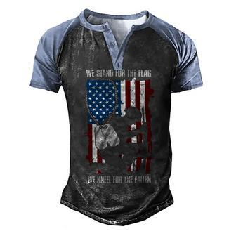 Veteran Veterans Day We Stand For The Flag We Kneel For The Fallen 82 Navy Soldier Army Military Men's Henley Shirt Raglan Sleeve 3D Print T-shirt - Monsterry