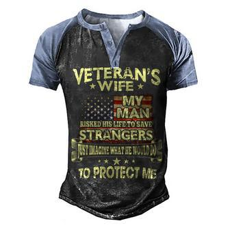 Veteran Veterans Day Wifewomens Proud Veterans Wife 123 Navy Soldier Army Military Men's Henley Shirt Raglan Sleeve 3D Print T-shirt - Monsterry DE