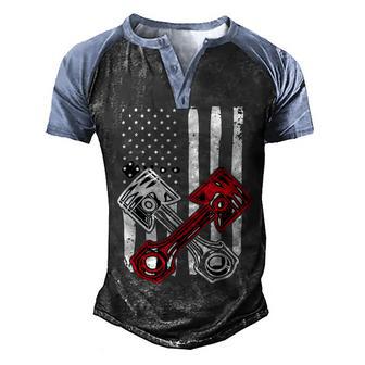 Vintage American Flag Piston Funny Muscle Car Mechanic 558 Trending Shirt Men's Henley Shirt Raglan Sleeve 3D Print T-shirt | Favorety DE