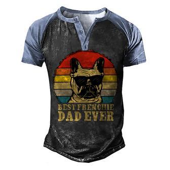 Vintage Best Frenchie Dad Ever Fathers Day 90 Shirt Men's Henley Shirt Raglan Sleeve 3D Print T-shirt | Favorety DE