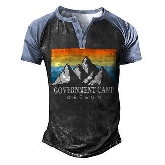 Vintage Government Camp Oregon Mountain Hiking Souvenir T Shirt Men's Henley Shirt Raglan Sleeve 3D Print T-shirt - Monsterry DE