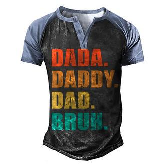 Vintage Retro Fathers Day Outfit Dada Daddy Dad Bruh 8 Shirt Men's Henley Shirt Raglan Sleeve 3D Print T-shirt | Favorety