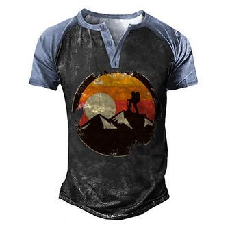 Vintage Retro Rock Climber 161 Shirt Men's Henley Shirt Raglan Sleeve 3D Print T-shirt | Favorety