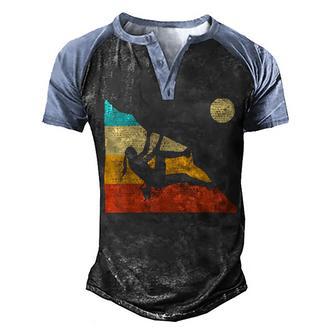 Vintage Retro Rock Climber 178 Shirt Men's Henley Shirt Raglan Sleeve 3D Print T-shirt | Favorety CA