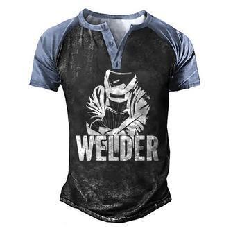Mens Vintage Working Welder Men's Henley Raglan T-Shirt | Mazezy