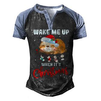 Wake Me Up When Its Christmas 819 Shirt Men's Henley Shirt Raglan Sleeve 3D Print T-shirt | Favorety