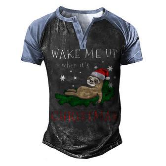 Wake Me Up When Its Christmas 820 Shirt Men's Henley Shirt Raglan Sleeve 3D Print T-shirt | Favorety DE