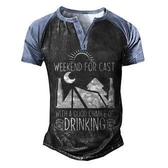 Weekend Forecast Camping With A Good 17 Shirt Men's Henley Shirt Raglan Sleeve 3D Print T-shirt | Favorety DE