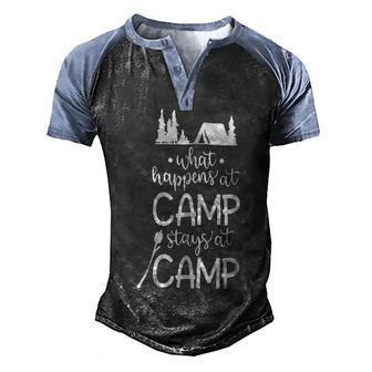 What Happens At Camp Stays At Camp Shirt Kids Camping Girls Men's Henley Shirt Raglan Sleeve 3D Print T-shirt - Monsterry UK