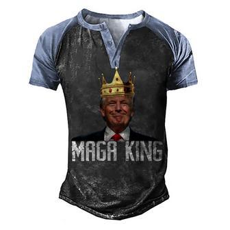 Womens Maga King Shirt The Great Maga King Trump Ultra Maga Men's Henley Shirt Raglan Sleeve 3D Print T-shirt | Favorety UK