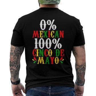 0 Mexican 100 Cinco De Mayo Fiesta Party Men's Back Print T-shirt | Mazezy