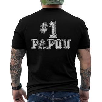 1 Papou Number One Sports Fathers Day Men's Back Print T-shirt | Mazezy AU