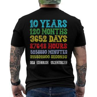 10 Years Of Being Awesome Happy 10Th Birthday Ten Countdown Men's Back Print T-shirt | Mazezy