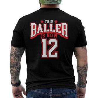 12Th Birthday Basketball Lover 12 Years Old Bday Men's Back Print T-shirt | Mazezy