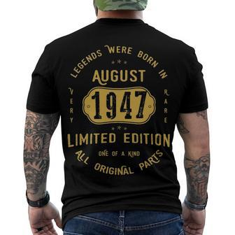 1947 August Birthday 1947 August Limited Edition Men's T-Shirt Back Print - Seseable