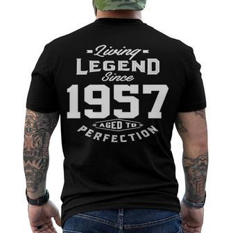1957 Birthday Living Legend Since 1957 Aged To Perfection Men's T-Shirt Back Print - Seseable