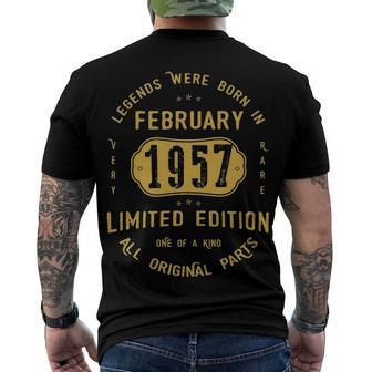 1957 February Birthday 1957 February Limited Edition Men's T-Shirt Back Print - Seseable