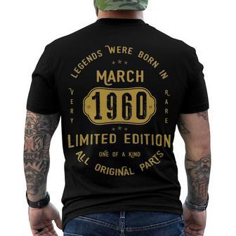 1960 March Birthday 1960 March Limited Edition Men's T-Shirt Back Print - Seseable