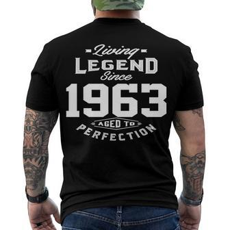 1963 Birthday Living Legend Since 1963 Aged To Perfection Men's T-Shirt Back Print - Seseable