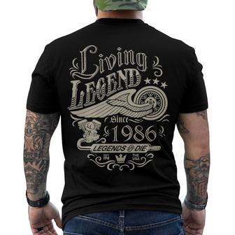 1986 Birthday Living Legend Since 1986 Men's T-Shirt Back Print - Seseable