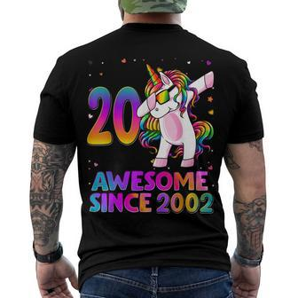 20 Year Old Unicorn Dabbing 20Th Birthday Girl Unicorn Party Men's T-shirt Back Print - Seseable
