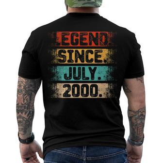 Legend Since July 2000 Vintage 22 Years Old 22Nd Birthday  Men's Crewneck Short Sleeve Back Print T-shirt