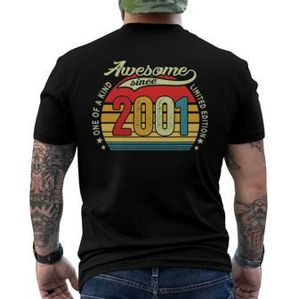 21 Years Old 21St Birthday Men Awesome Since 2001 Limited Edition Men's Back Print T-shirt | Mazezy