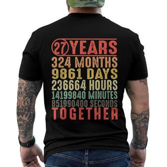 27 Year Wedding Anniversary Gifts For Her Him Couple Men's Crewneck Short Sleeve Back Print T-shirt - Monsterry DE