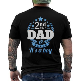 2Nd Time Dad Its A Boy Dad Again Second Baby Announce Men's Back Print T-shirt | Mazezy