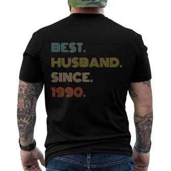 31St Wedding Anniversary Best Husband Since 1990 Men's Crewneck Short Sleeve Back Print T-shirt - Monsterry DE