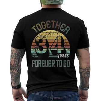 34Th Wedding Anniversary For Couples Matching 34 Men's Back Print T-shirt | Mazezy