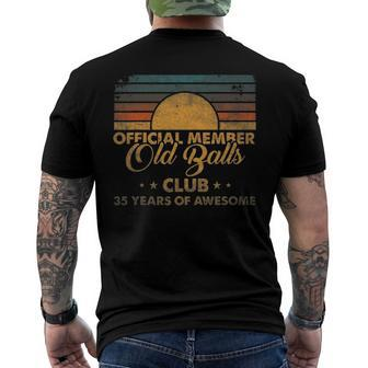 Mens 35Th Birthday Old Balls Club 35 Years Of Awesome Men's Back Print T-shirt | Mazezy
