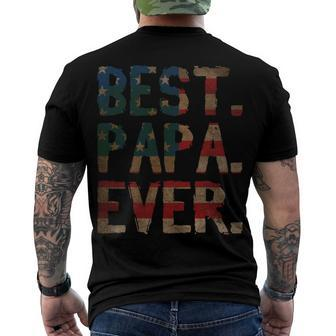 4Th Of July Fathers Day Usa Dad - Best Papa Ever Men's T-shirt Back Print - Seseable