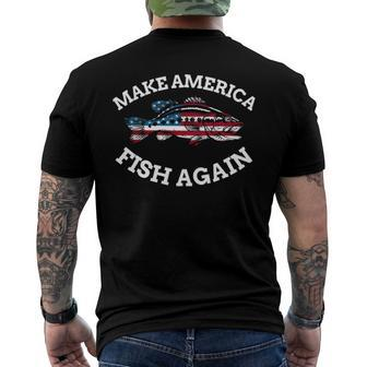 4Th Of July Fishing American Flag Make America Fish Again Men's Back Print T-shirt | Mazezy DE