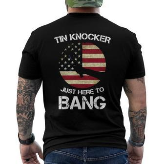 4Th Of July Im Just Here To Bang Tin Knocker Men's Back Print T-shirt | Mazezy